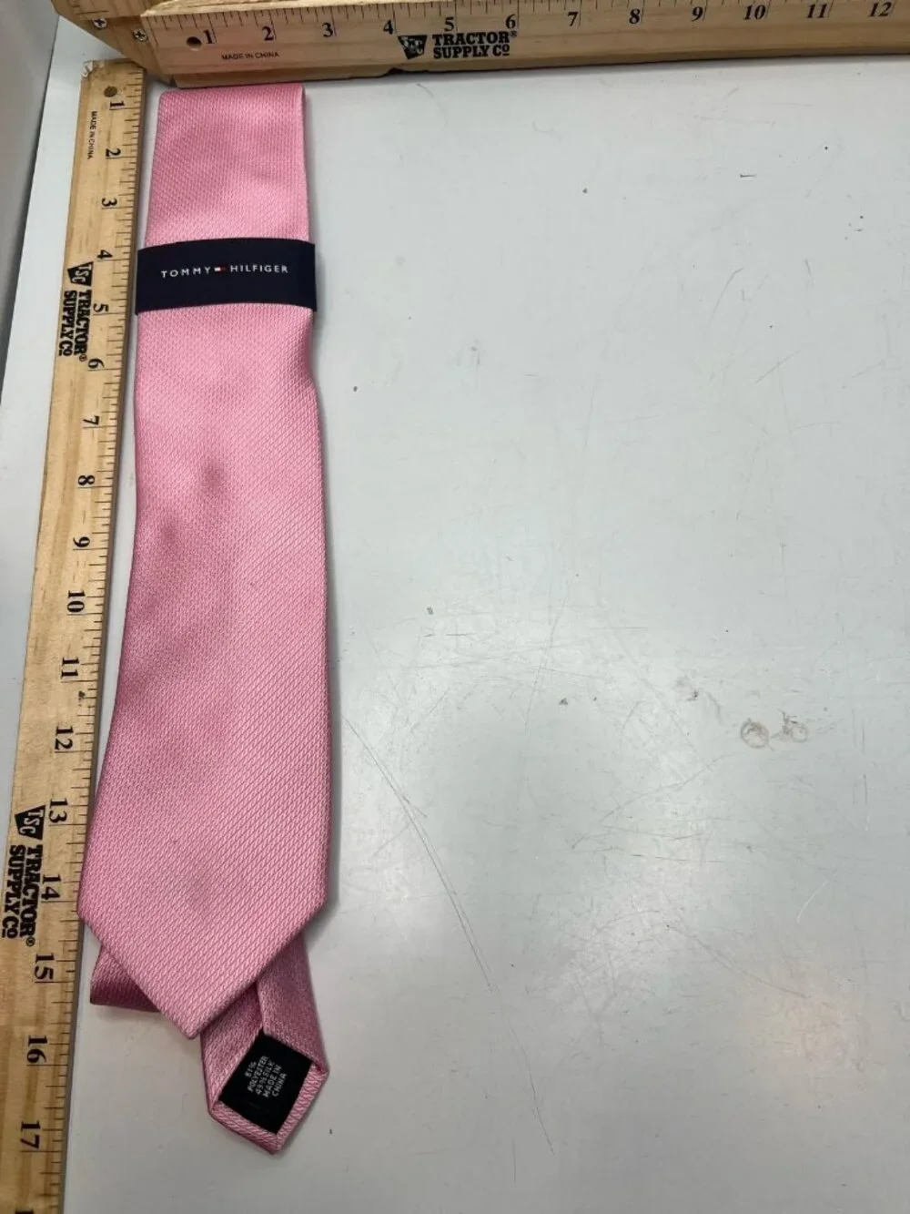 Tommy Hilfiger Necktie Boys Shiny Pink Polyester Skinny Slim Casual Party Formal